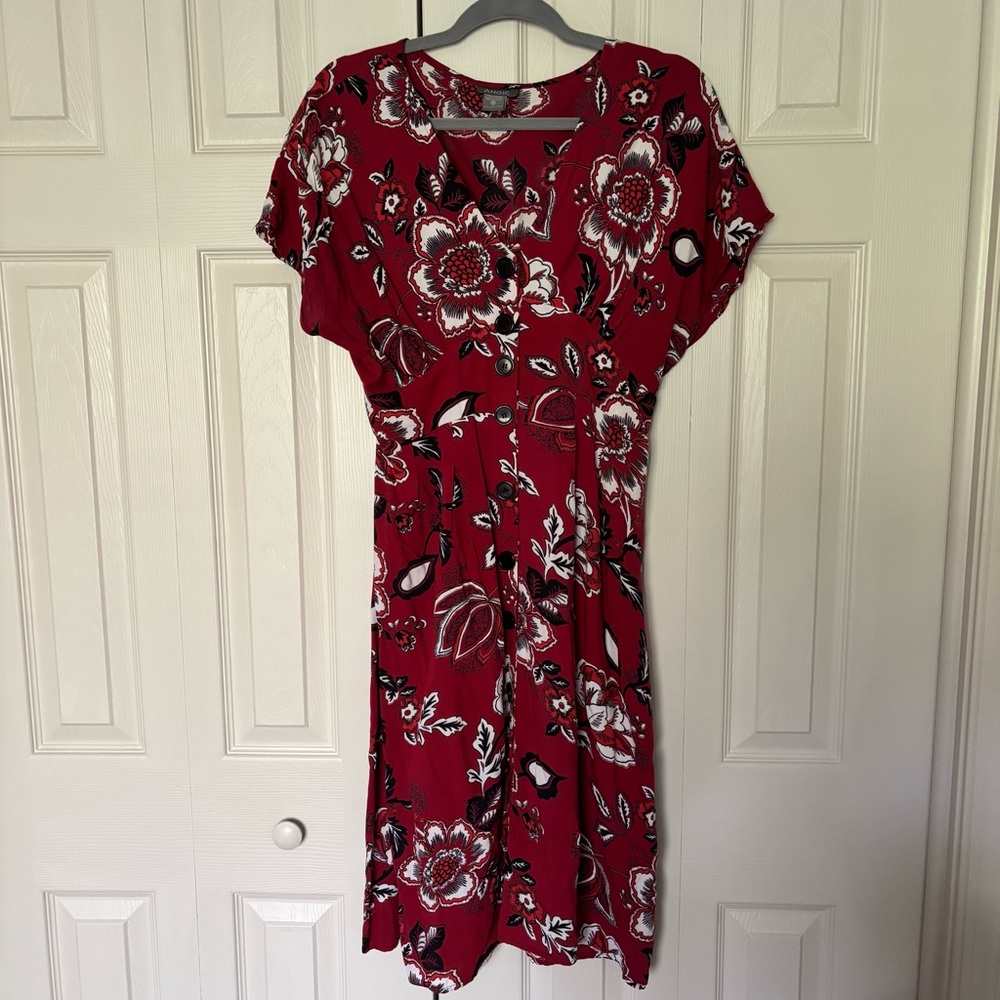 Floral Red Dress